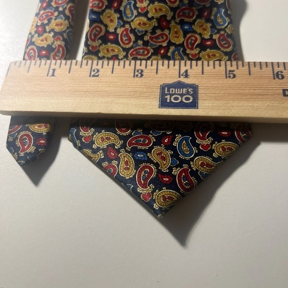 Red and Blue Paisley Silk Tie Korean silk